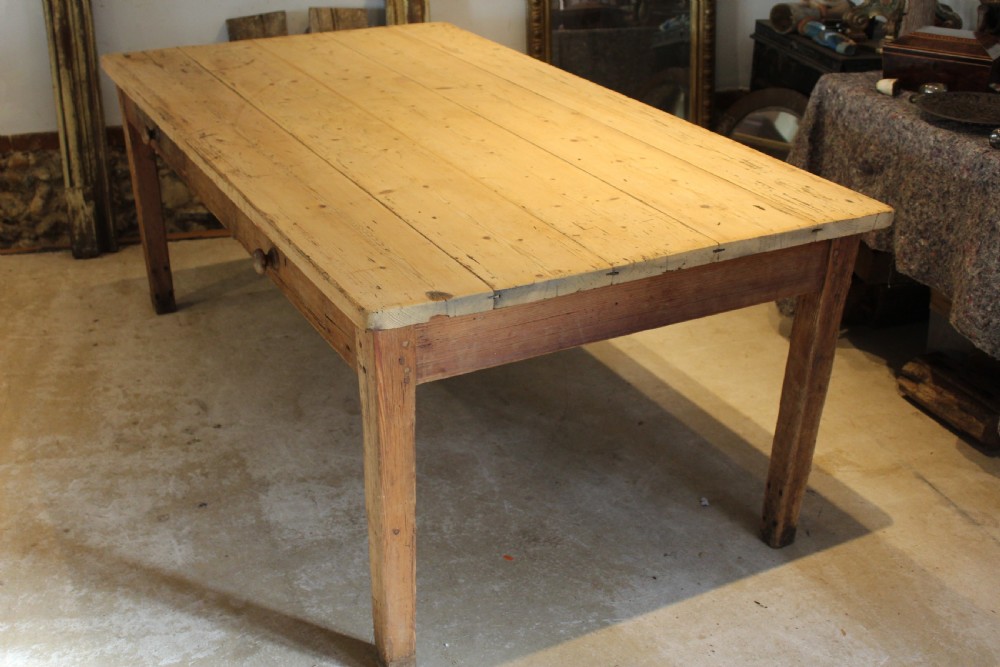 Table refectory farmhouse dining Pine seats 8 early Victorian c1840 View X