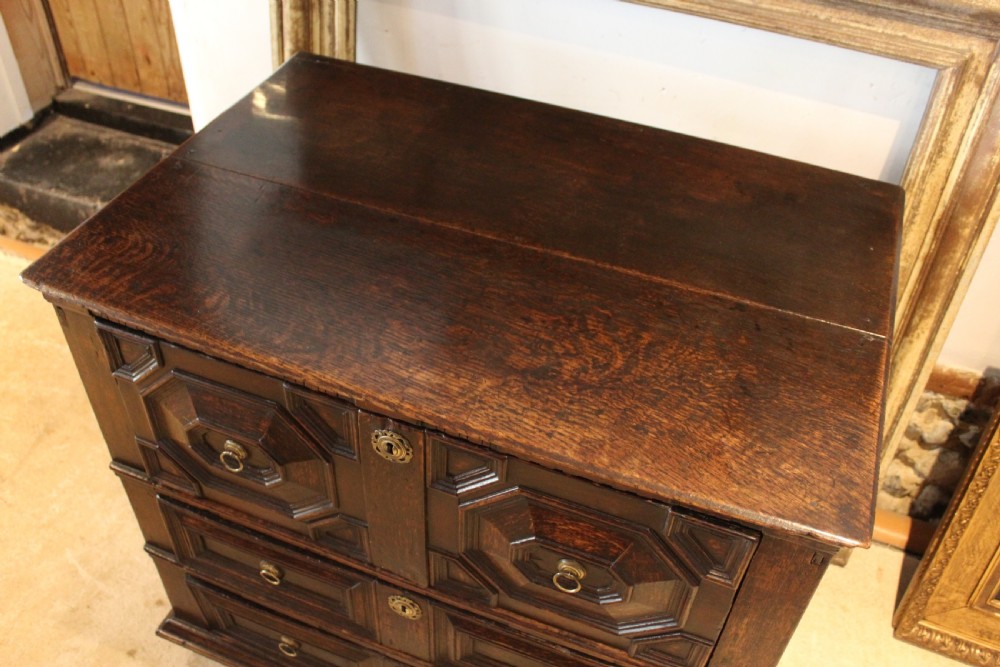 Chest of drawers exceptional Charles II small Oak c1680 View VIII