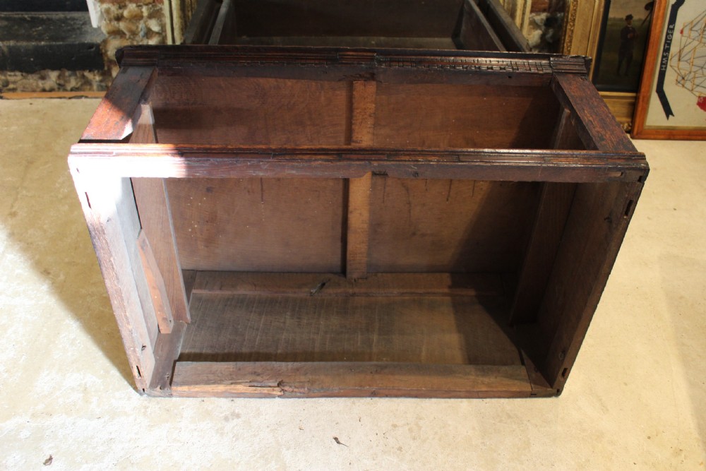 Chest of drawers exceptional Charles II small Oak c1680 View XIII