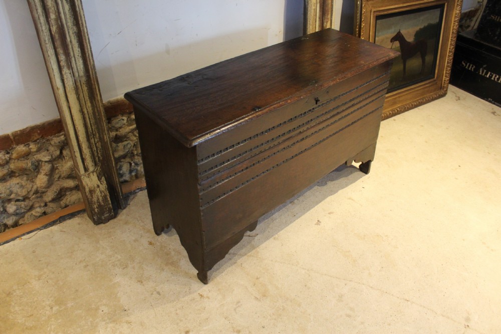 Coffer chest rare 17th century Oak six plank c1690