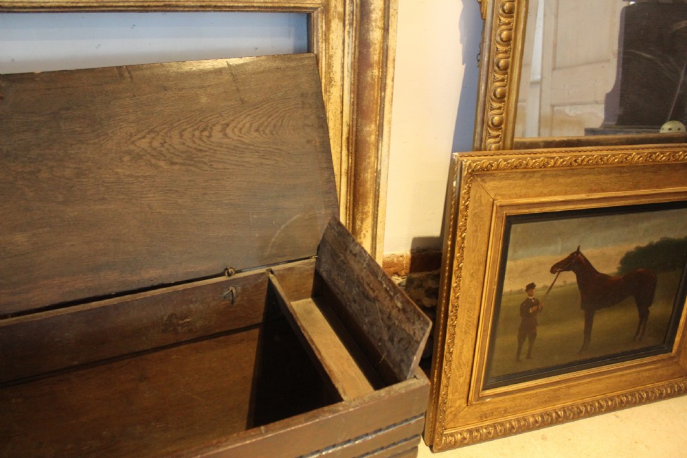 Coffer chest rare 17th century Oak six plank c1690 View VI