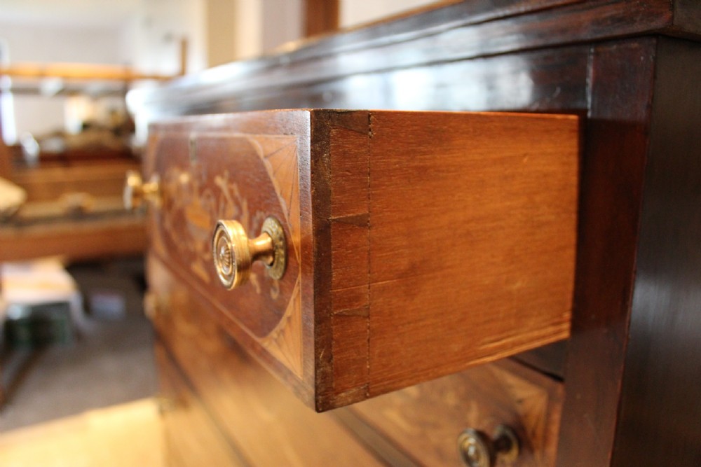 Chest of drawers fine inlaid Rosewood Victorian c1870 Edwards and Roberts View III