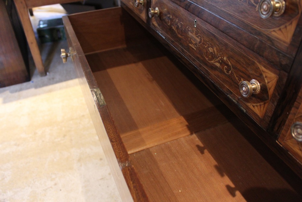 Chest of drawers fine inlaid Rosewood Victorian c1870 Edwards and Roberts View XIII
