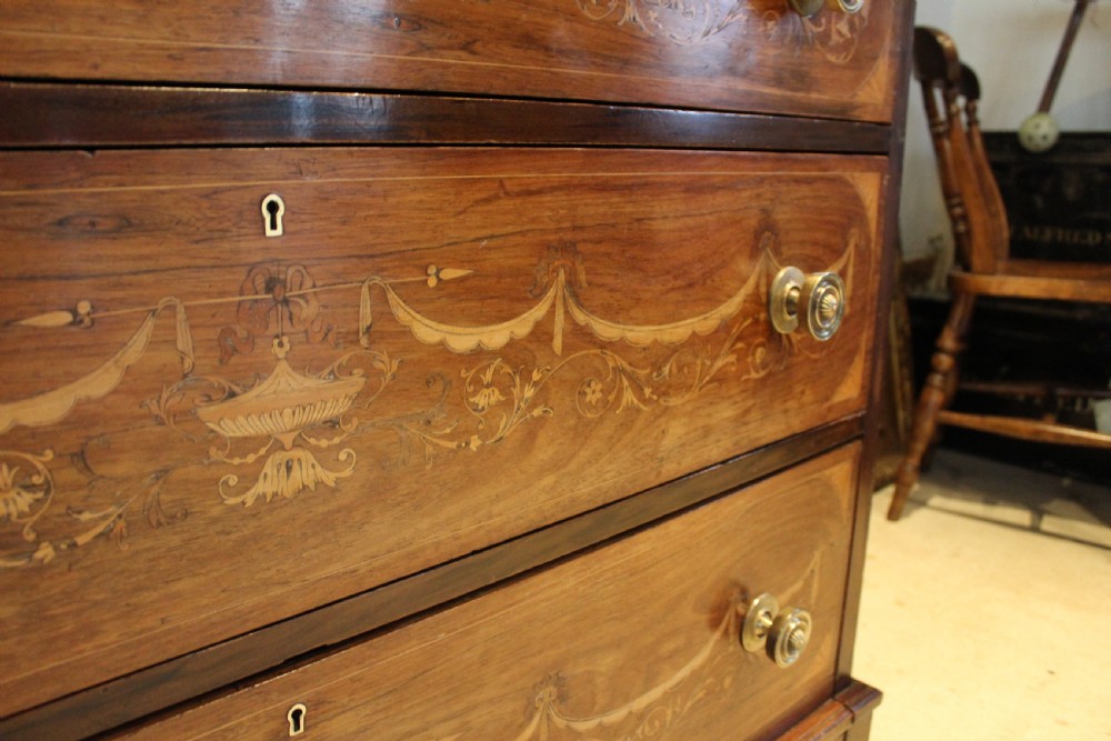 Chest of drawers fine inlaid Rosewood Victorian c1870 Edwards and Roberts View XV