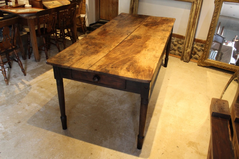 Table refectory farmhouse rare Burr oak seats 8 c1820 View XI