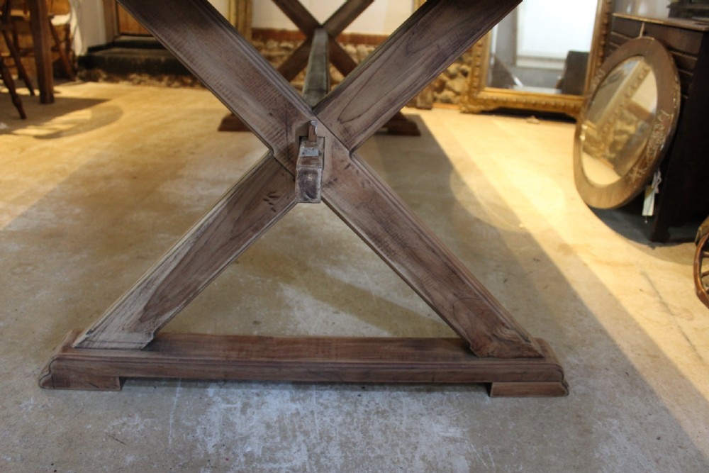 Table refectory dining farmhouse rare teak seats 10 c1930 View XIV