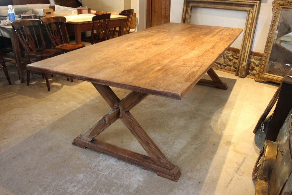 Table refectory dining farmhouse rare teak seats 10 c1930 View XV
