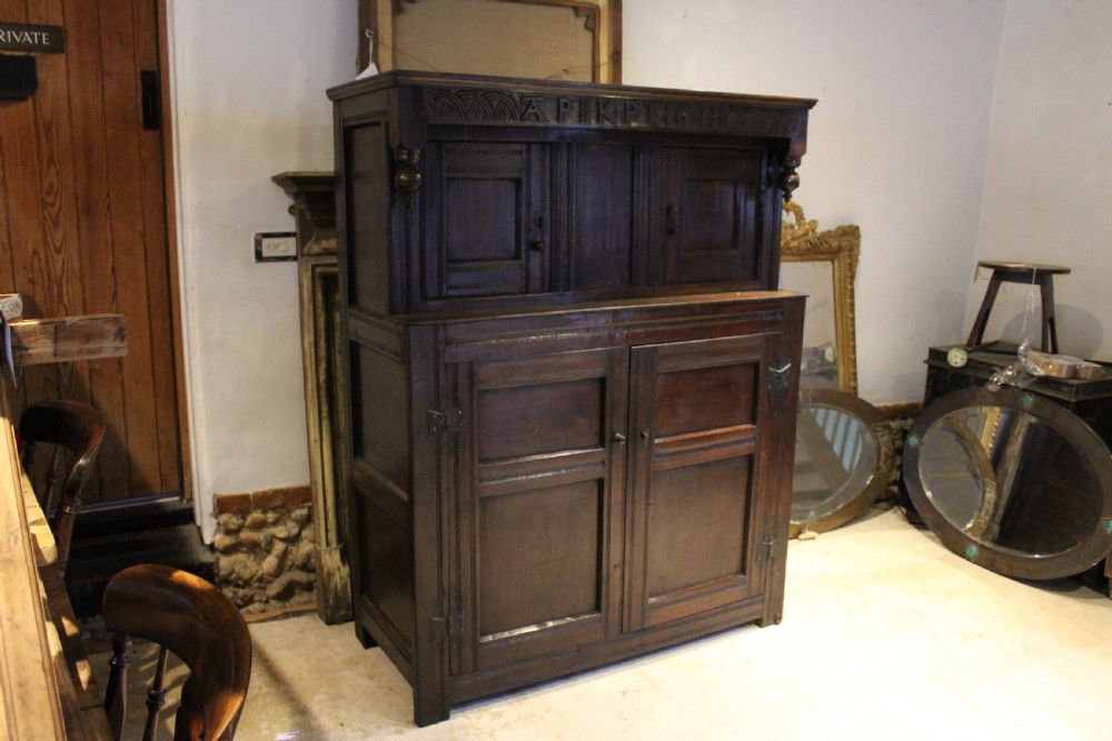 Court cupboard rare Charles I Oak small dated 1633