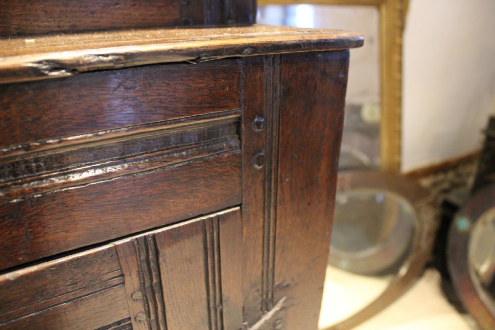 Court cupboard rare Charles I Oak small dated 1633 View X