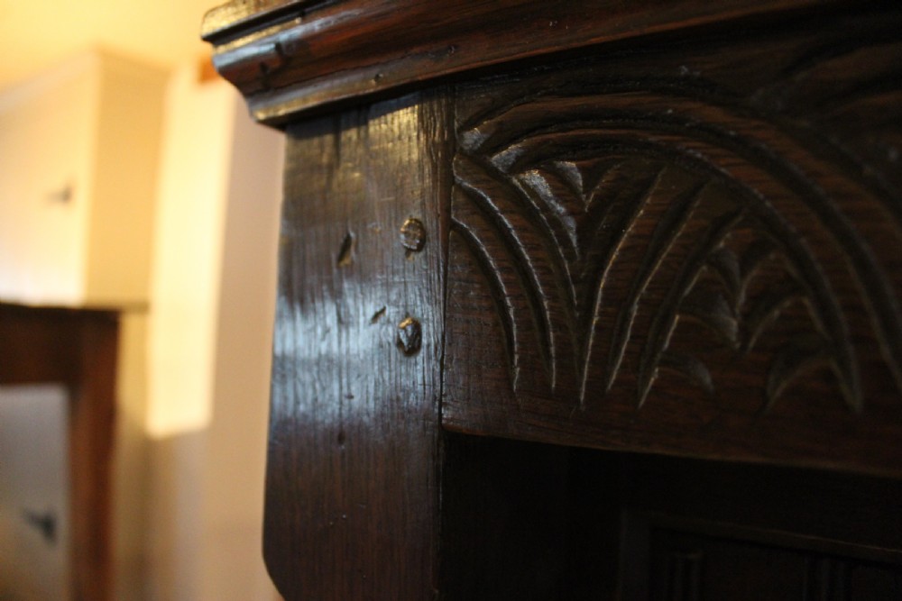 Court cupboard rare Charles I Oak small dated 1633 View XVIII