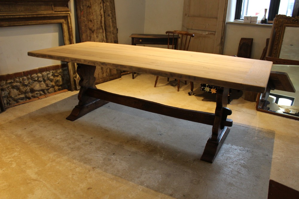Table refectory French Monastic scrub top Oak farmhouse c1920 View II