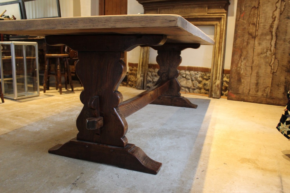 Table refectory French Monastic scrub top Oak farmhouse c1920 View III