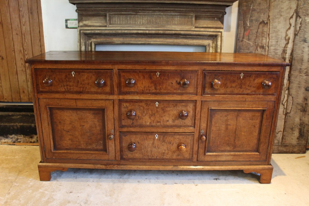 Dresser rare Burr Oak George III sideboard c1790 View VI