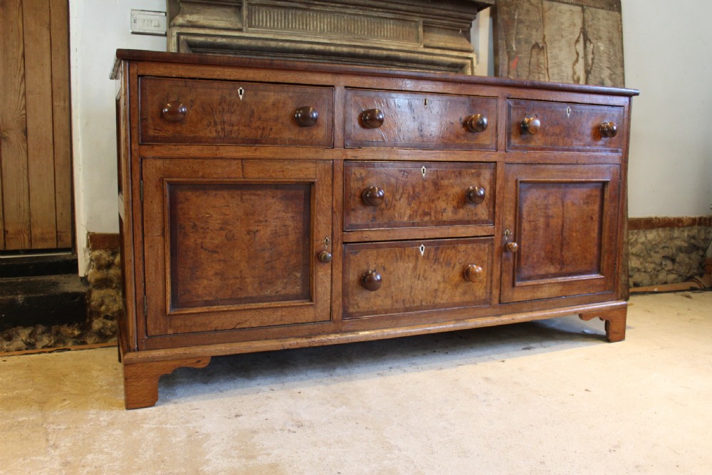 Dresser rare Burr Oak George III sideboard c1790 View IX