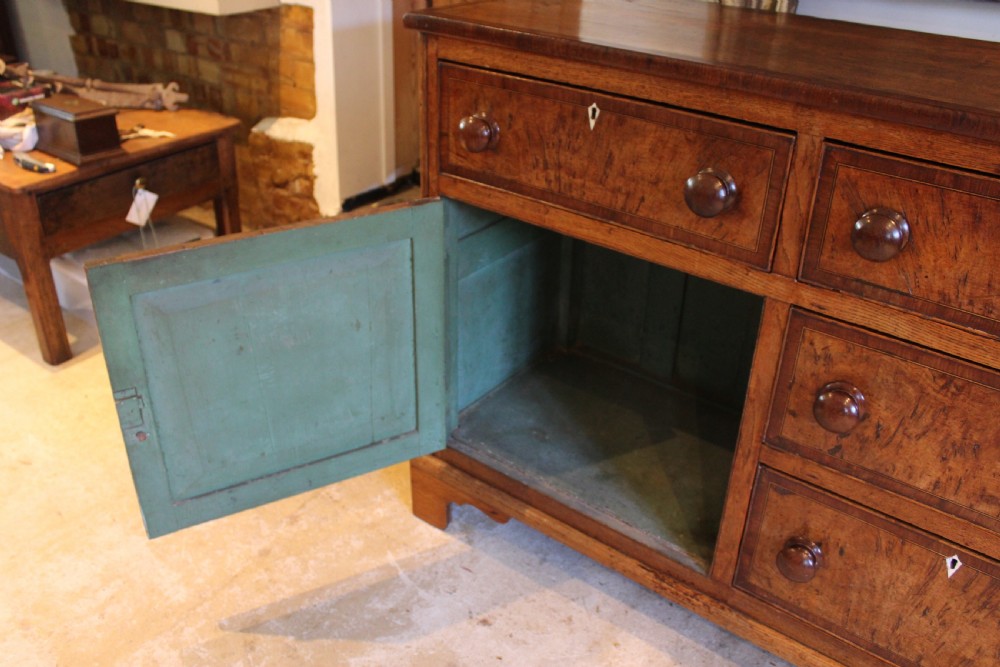 Dresser rare Burr Oak George III sideboard c1790 View X