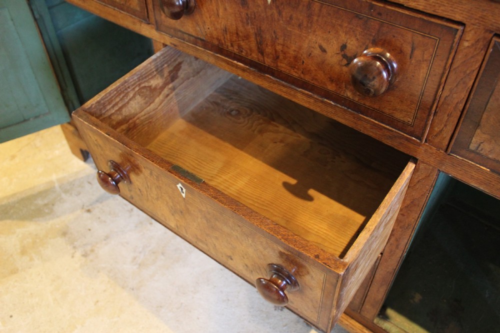 Dresser rare Burr Oak George III sideboard c1790 View XIII