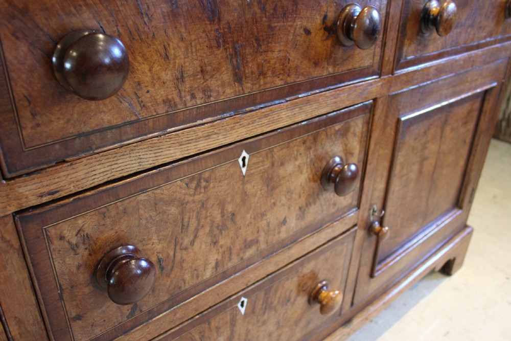 Dresser rare Burr Oak George III sideboard c1790 View XIV