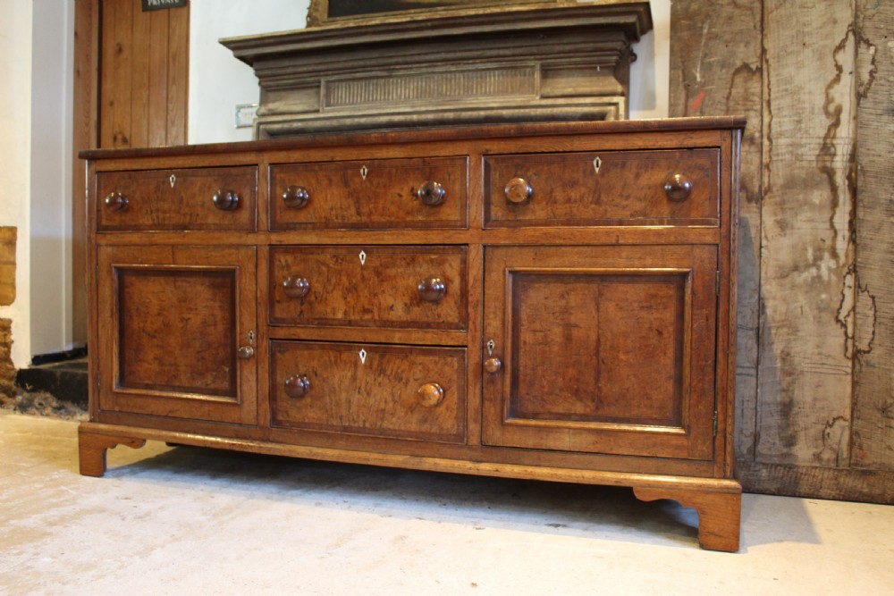 Dresser rare Burr Oak George III sideboard c1790 View XV
