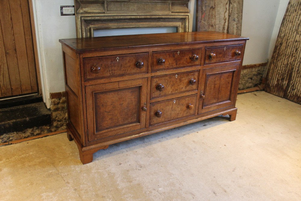 Dresser rare Burr Oak George III sideboard c1790 View XVII