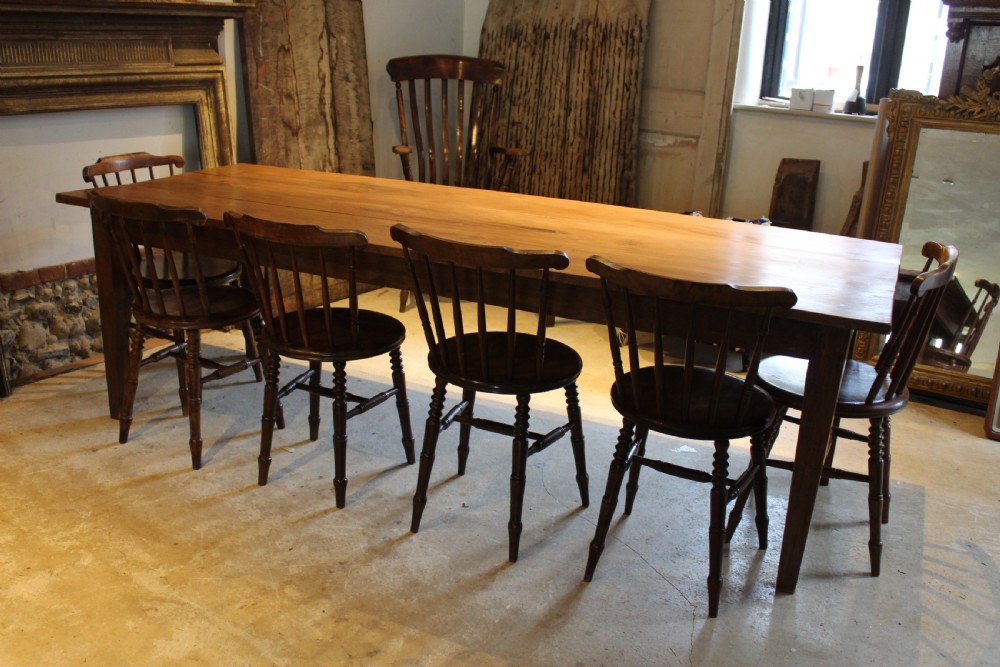 Table refectory farmhouse dining Teak seats 10 c1920 View II