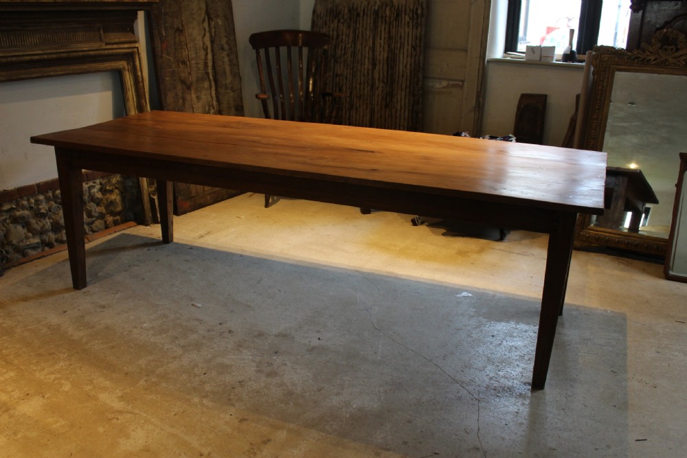 Table refectory farmhouse dining Teak seats 10 c1920 View VI