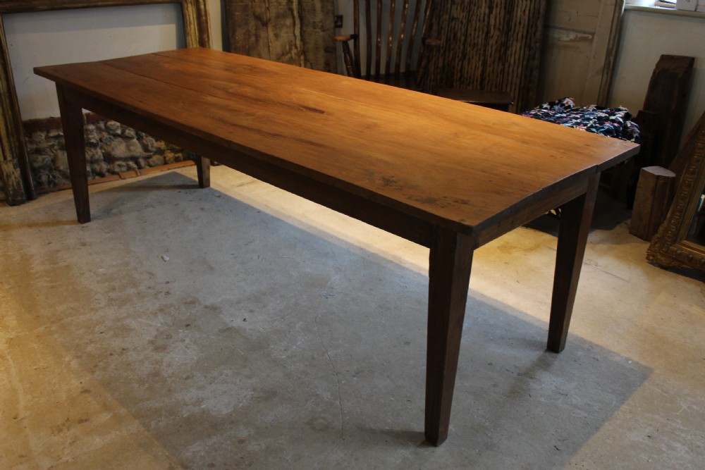 Table refectory farmhouse dining Teak seats 10 c1920 View XI