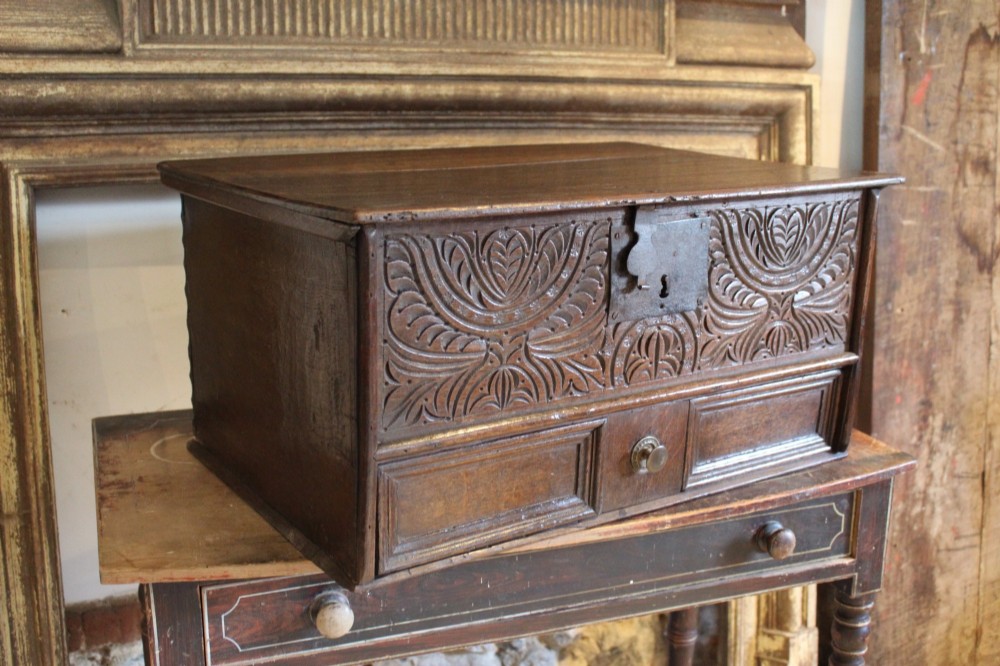 Bible box rare Welsh Gower peninsula Oak George I c1720 View VIII