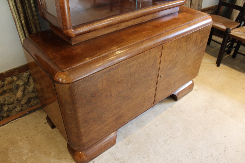Display Stunning Art Deco Walnut cabinet Manner of Epstein c1930 View VIII