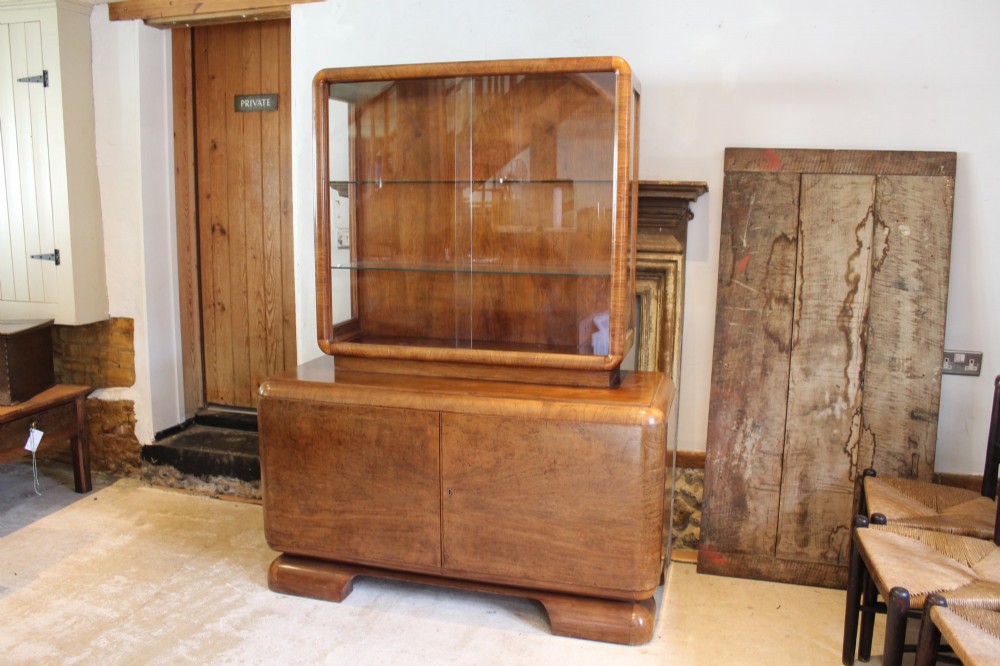 Display Stunning Art Deco Walnut cabinet Manner of Epstein c1930 View IX