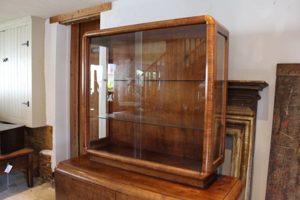 Display Stunning Art Deco Walnut cabinet Manner of Epstein c1930 View X