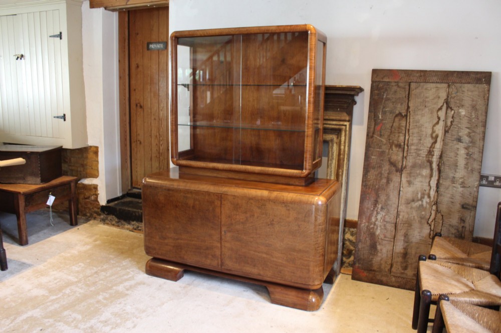 Display Stunning Art Deco Walnut cabinet Manner of Epstein c1930 View XI