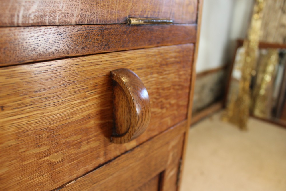 Heals Arts and Crafts Oak tallboy cupboard c1920 View III
