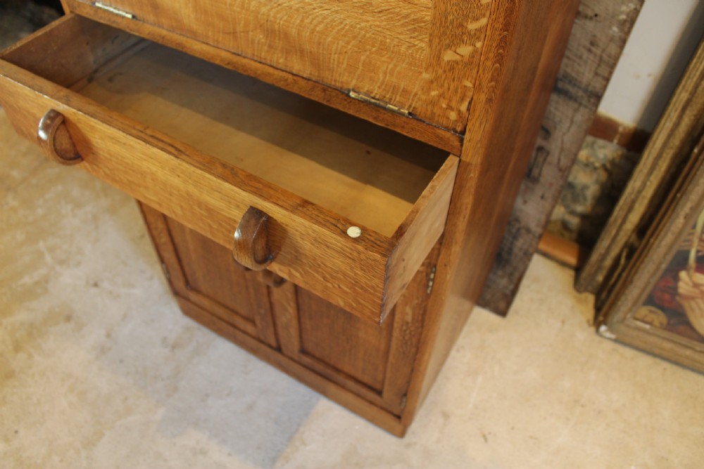 Heals Arts and Crafts Oak tallboy cupboard c1920 View VI