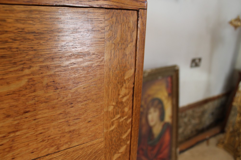 Heals Arts and Crafts Oak tallboy cupboard c1920 View XIII
