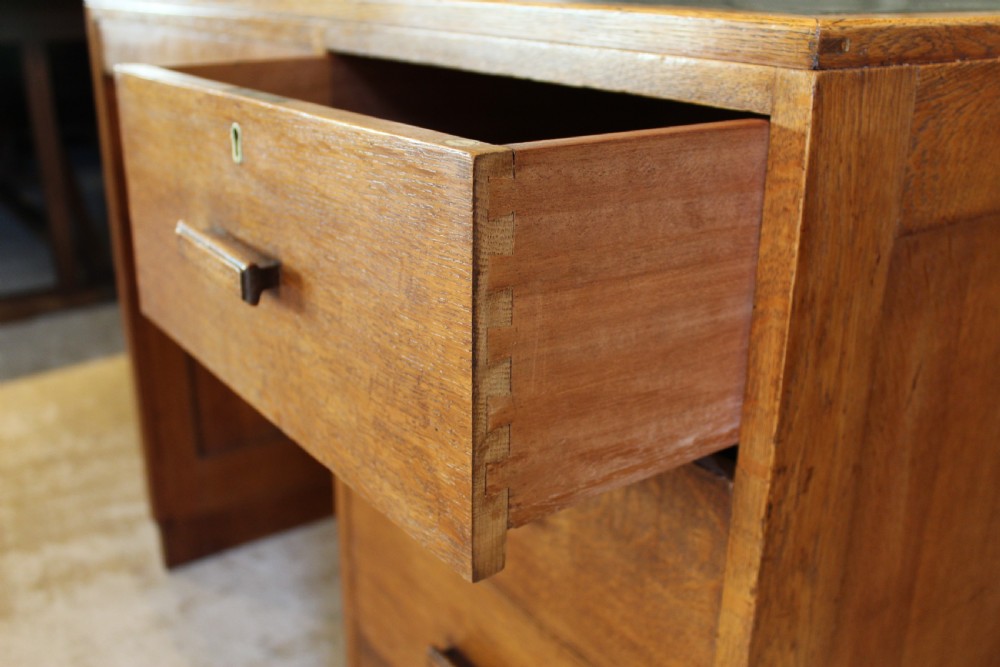 Heals Oak desk Voysey family Arts and Crafts c1920 View IV