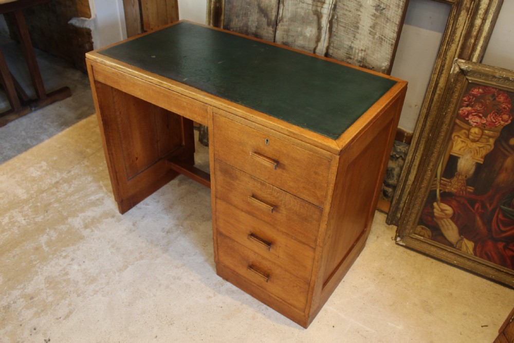 Heals Oak desk Voysey family Arts and Crafts c1920 View IX