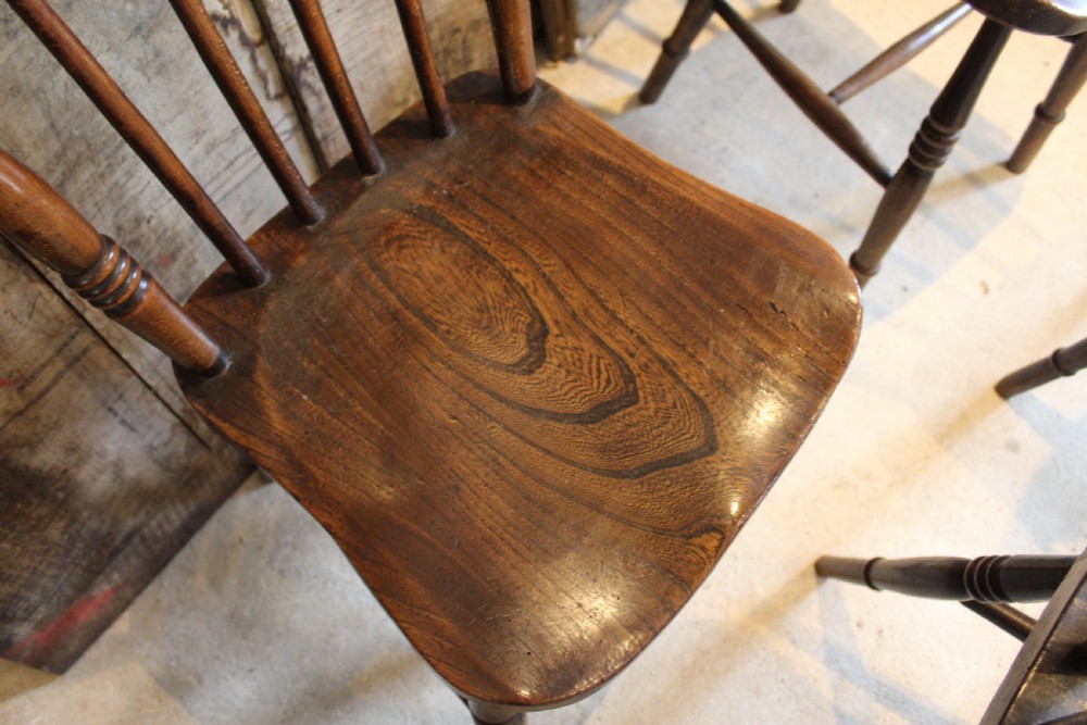 Chairs true set of six Victorian Windsor dining c1870 View IV