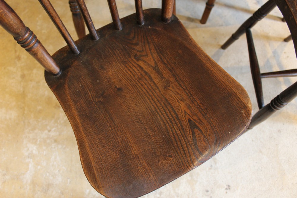 Chairs true set of six Victorian Windsor dining c1870 View IX