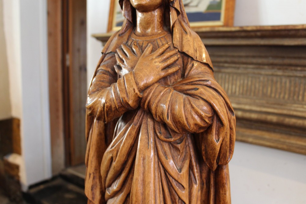 Finely Carved large Figure of Mary Magdalene Walnut c1800 View III