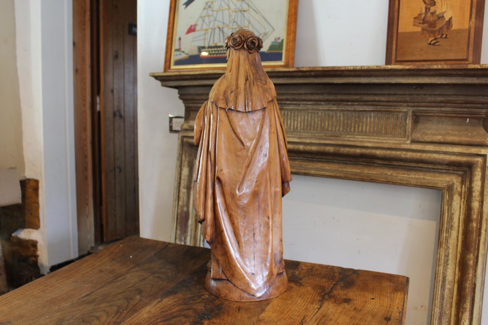 Finely Carved large Figure of Mary Magdalene Walnut c1800 View VI