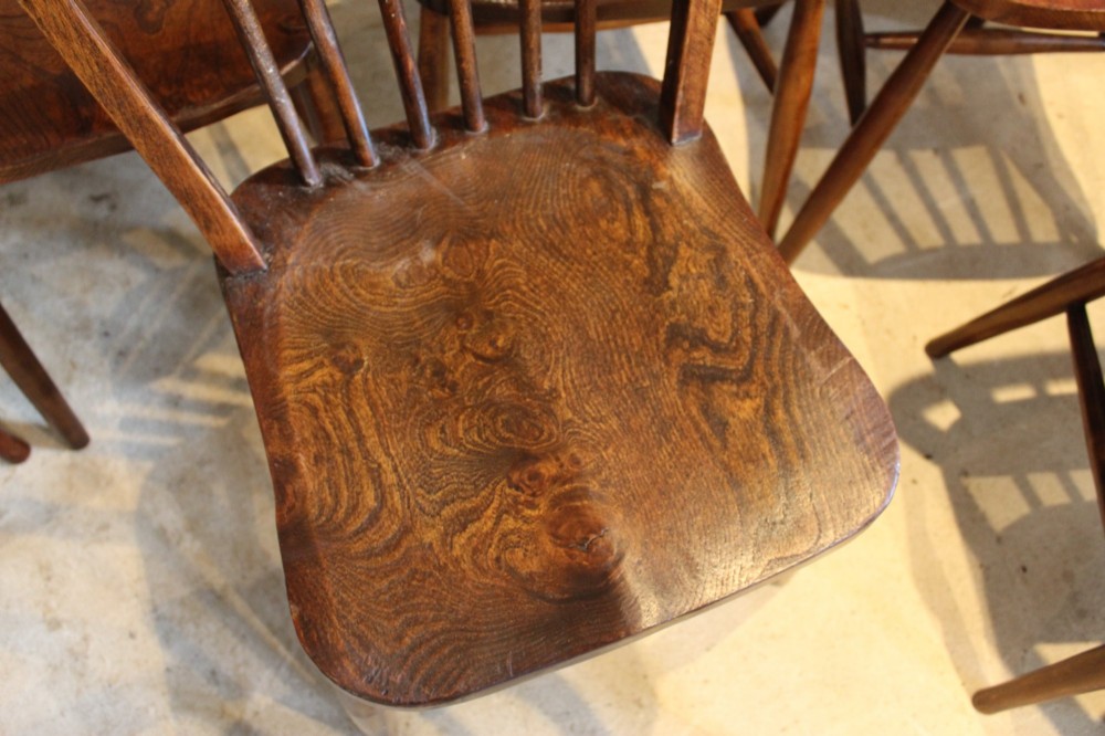 Chairs rare set of 10 Edwardian Elm Windsor c1910 View VII