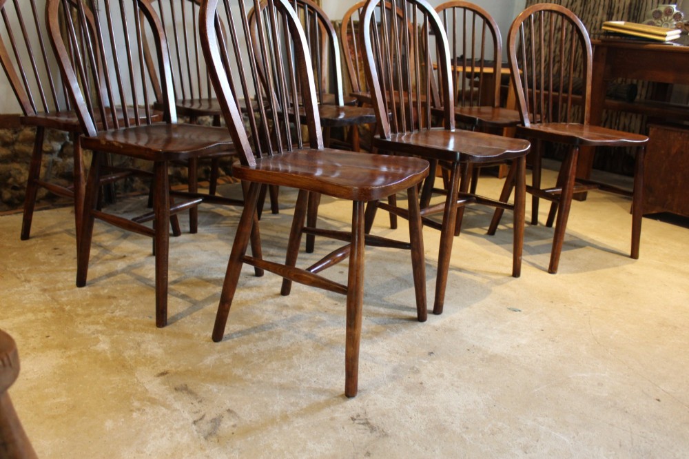 Chairs rare set of 10 Edwardian Elm Windsor c1910 View VIII