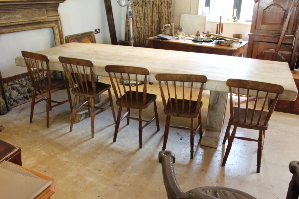 Table Large 12 Seater Industrial Origin Refectory Farmhouse Dining Table c1910 View IV