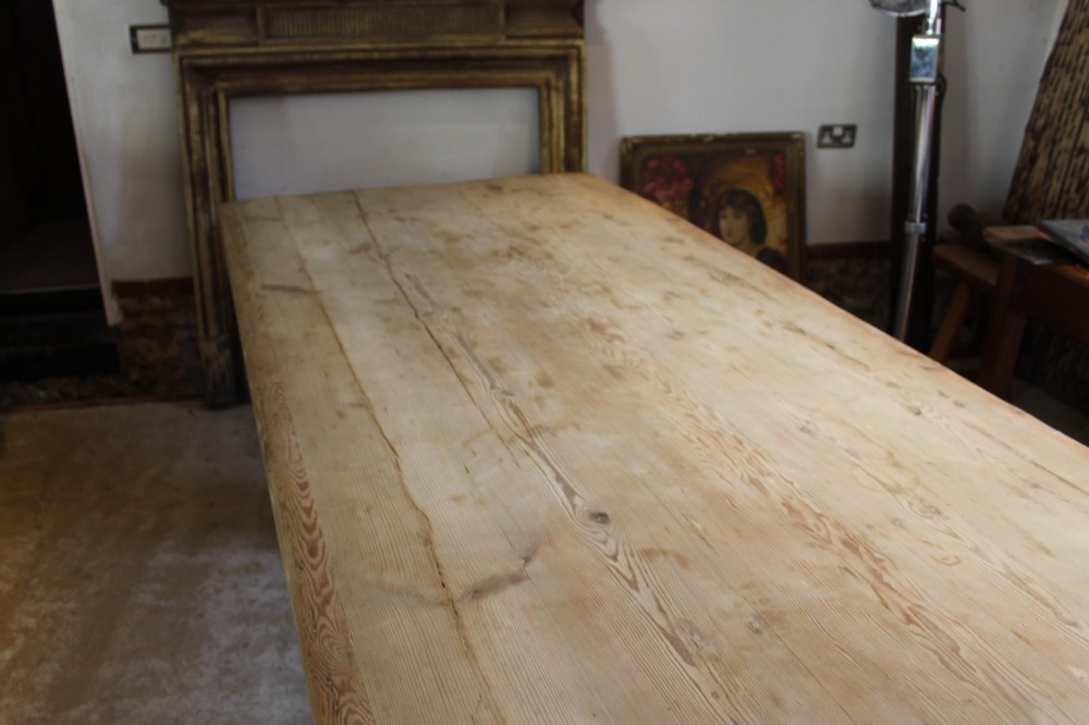Table Large 12 Seater Industrial Origin Refectory Farmhouse Dining Table c1910 View XII