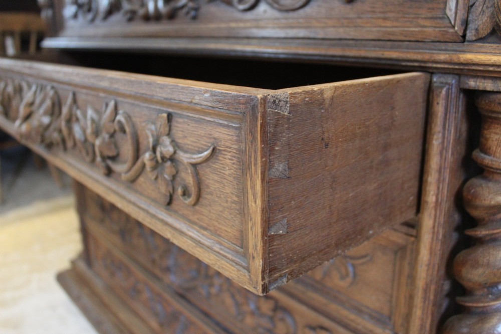 Chest of Drawers Fine Victorian Period French Carved Oak c1880 View X