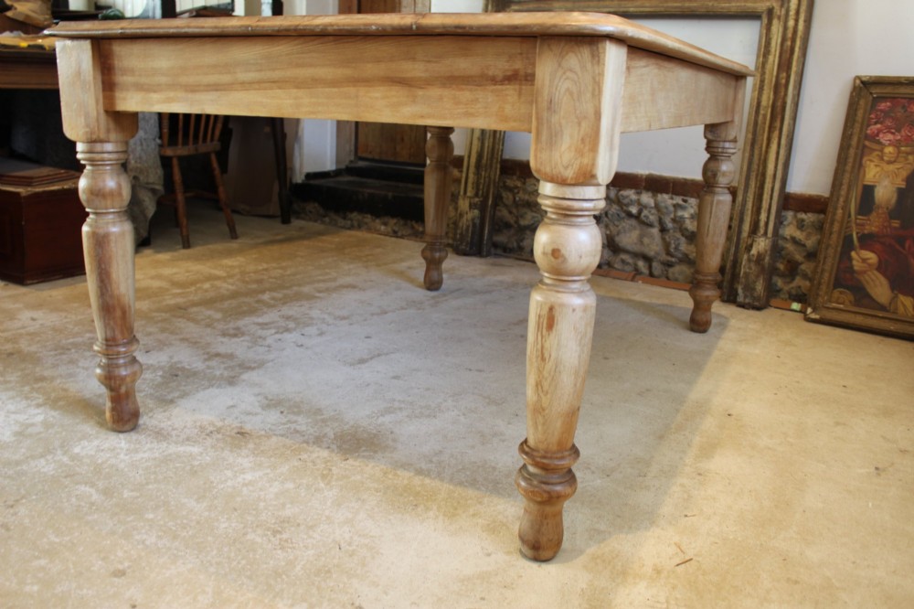 Table solid Walnut Refectory Farmhouse Victorian c1870 View XI