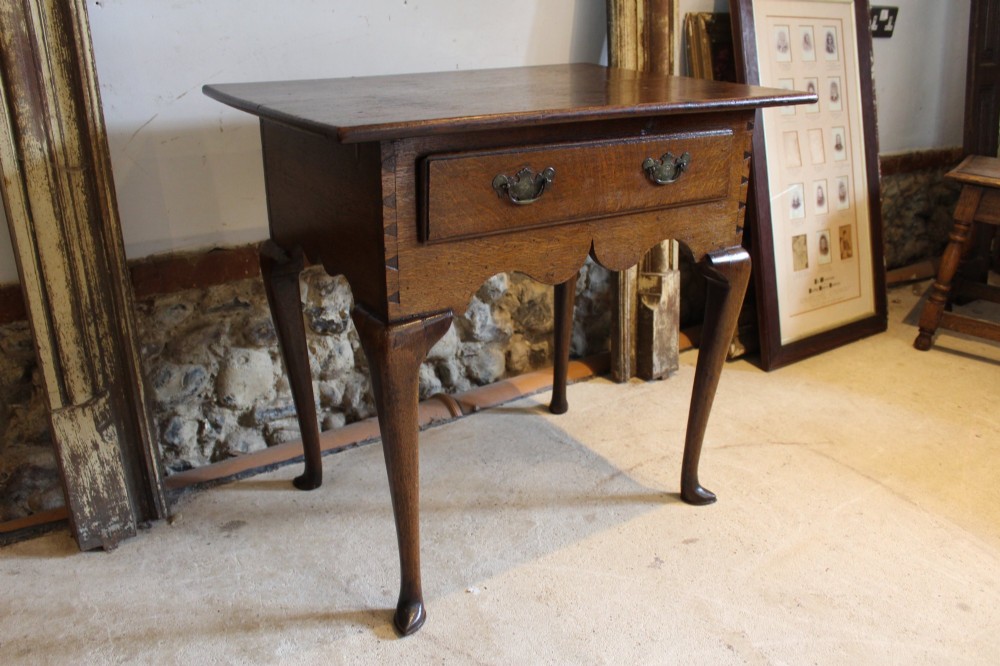 Exceptional George II Oak Lowboy / Side Table c1740 Rare Construction