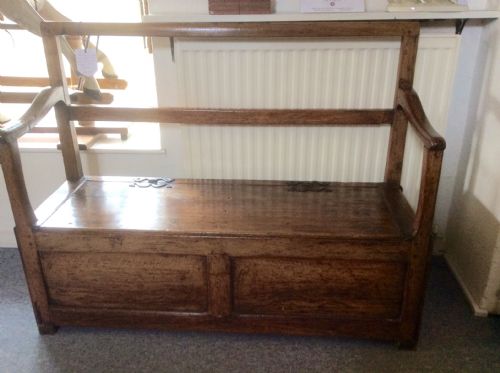 19th Century Oak Hall Settle