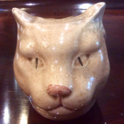 Antique Child's Cat Head Penny Bank