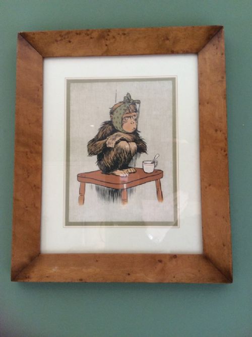 Original Print of a Monkey with Toothache by Cecil Aldin
